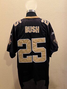 Reebok New Orleans Saints Reggie Bush #25 NFL Jersey Mens Size 52 Black